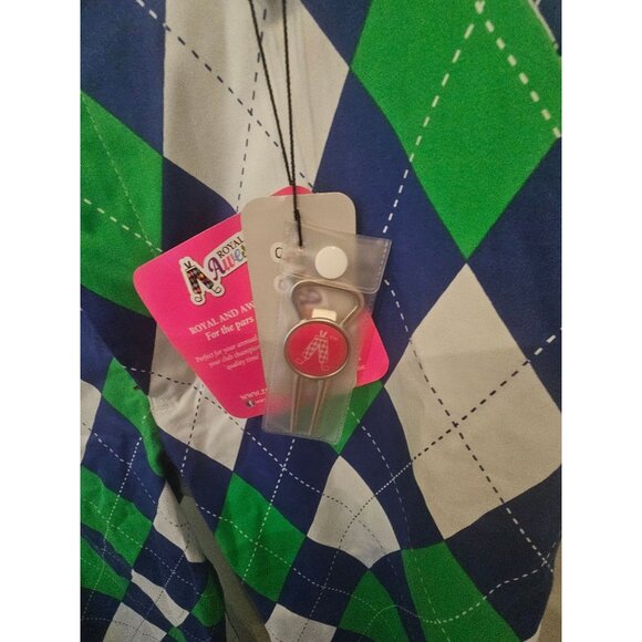 Royal & Awesome Blues On The Greens Argyle Golf Pants 36/30 Polyester Mens NWT - Picture 9 of 11